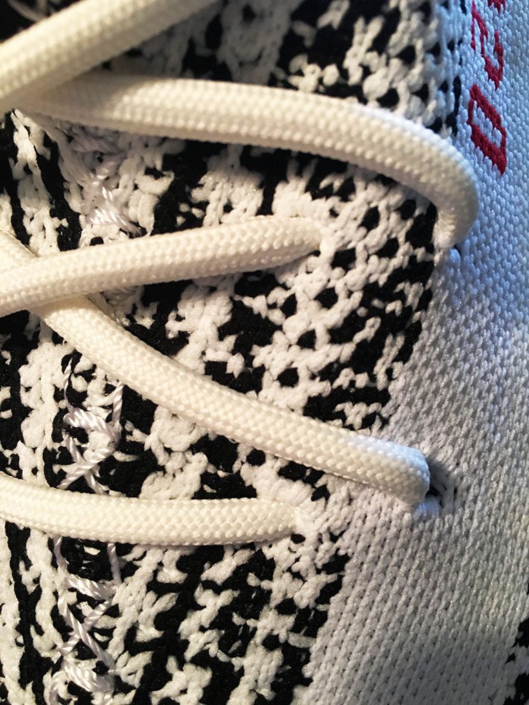 Laces of the Yeezy 350 V2 Zebra, Yeezy Zebra Review, adidas sneakers